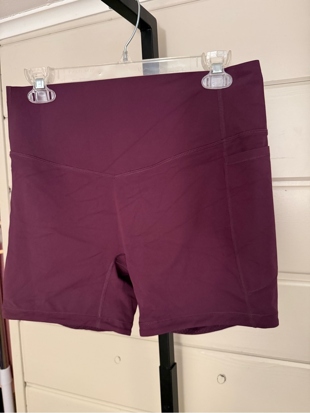 HALARA High-Rise Bike Shorts in Plum